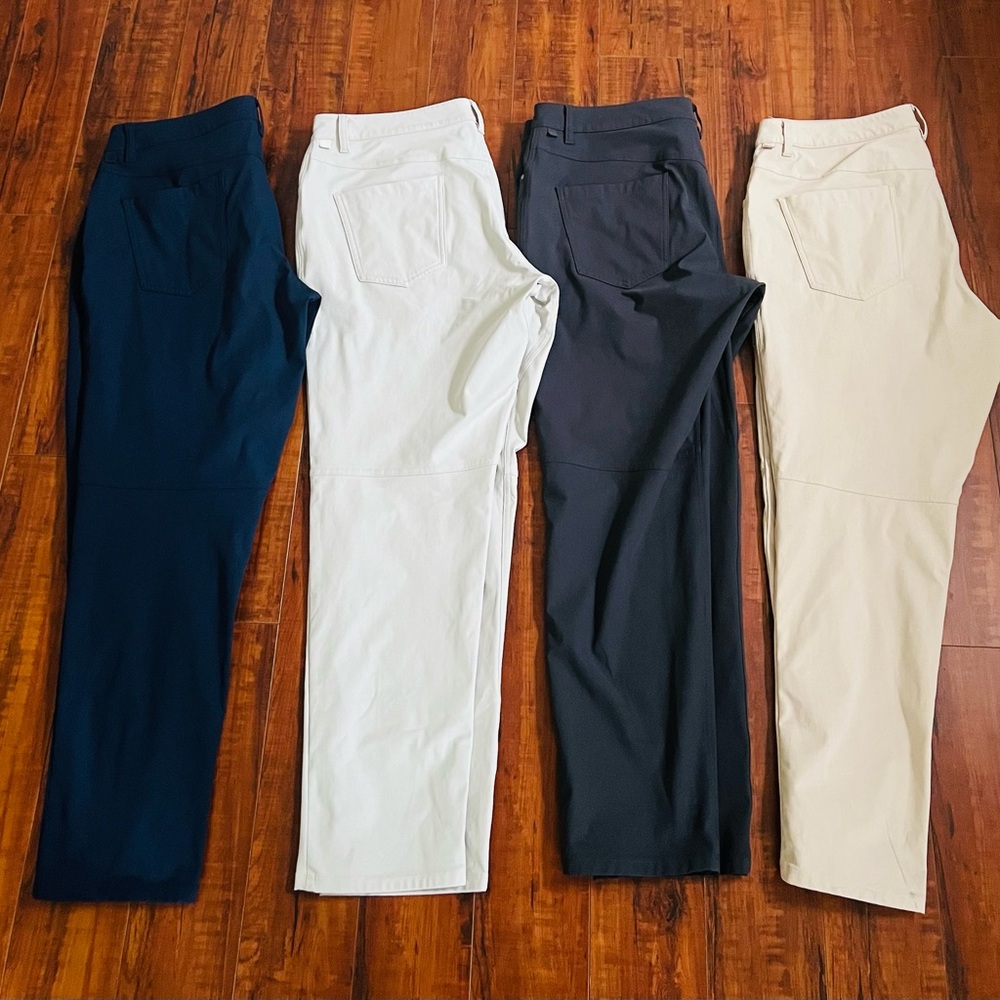 lululemon athletica Men's Chinos in Blue, Gray, and Beige